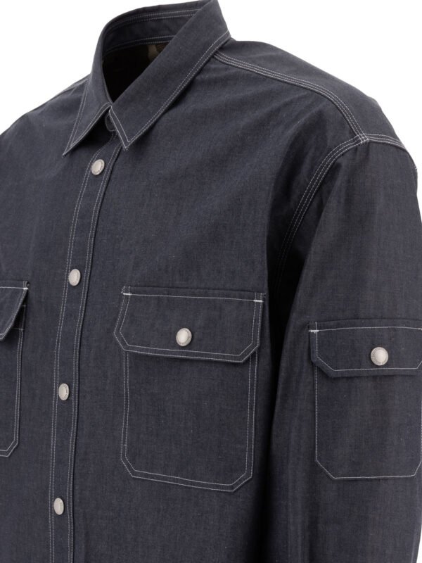 "Comme Des Garçons Homme" surchemise en denim homme bleue en coton coupe relaxed - Image 4