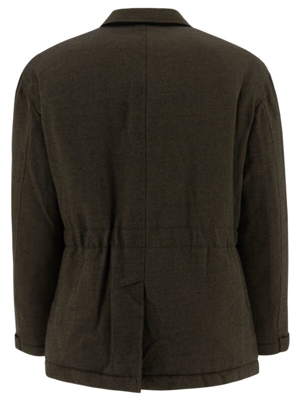 "Comme Des Garçons Homme" Blazer vert en laine et polyester avec ceinture pour homme – Image 2