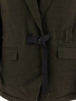 "Comme Des Garçons Homme" Blazer vert en laine et polyester avec ceinture pour homme – Image 3