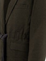 "Comme Des Garçons Homme" Blazer vert en laine et polyester avec ceinture pour homme – Image 4
