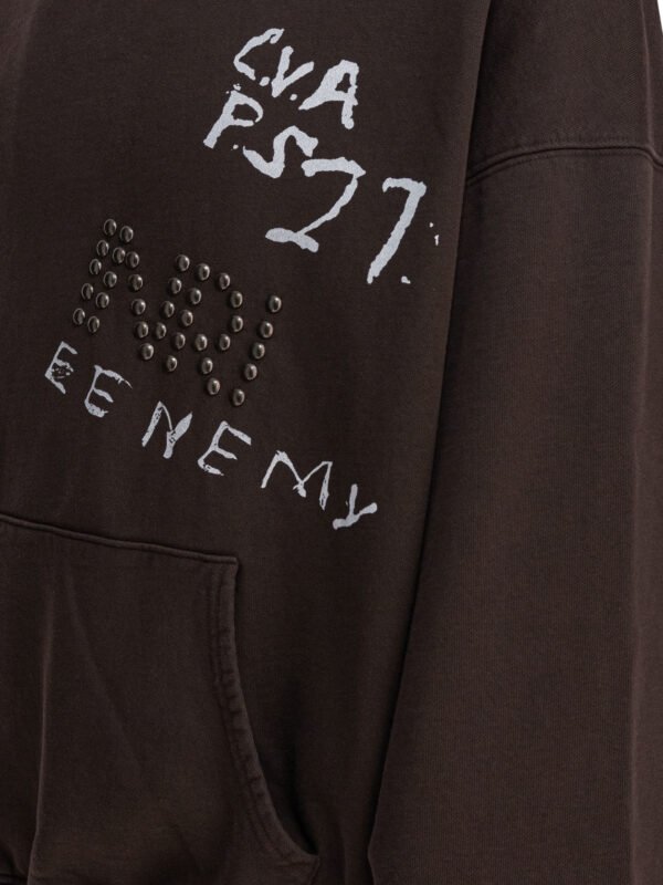 "RRR123" hoodie homme marron en coton – Image 4