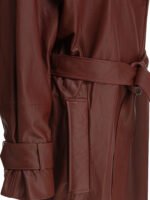 "IVY OAK" manteau femme bordeaux en cuir d’agneau – Image 4
