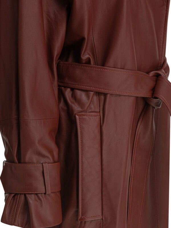 "IVY OAK" manteau femme bordeaux en cuir d’agneau – Image 4