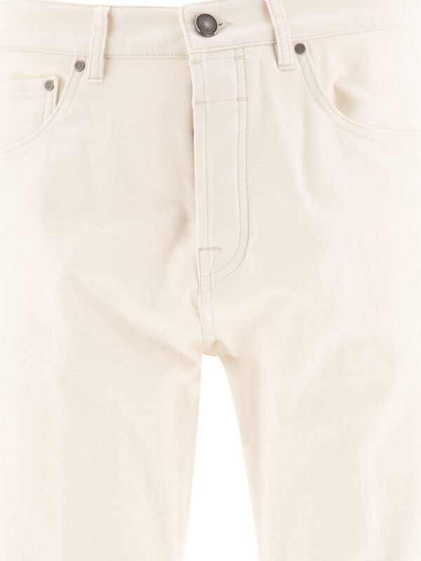"Lardini" pantalon Jimmy blanc en coton coupe regular pour homme – Image 3