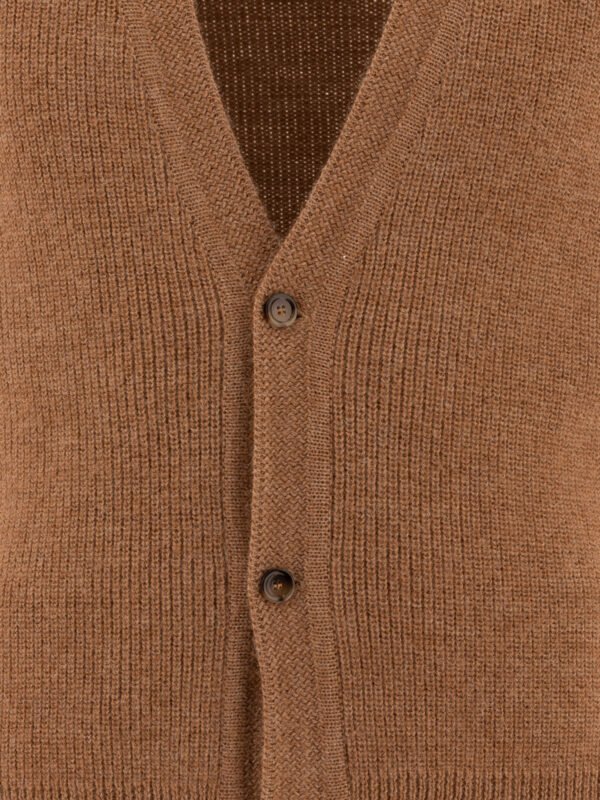 "Lardini" cardigan homme marron laine alpaga coupe regular – Image 3