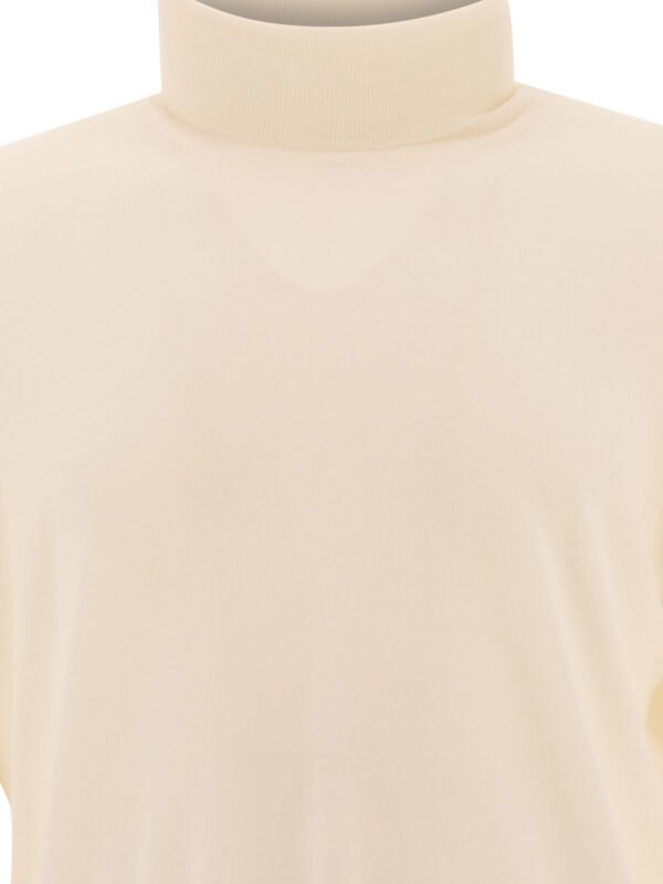 "Lardini" pull col roulé homme beige en laine vierge – Image 3