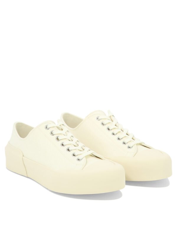 "Jil Sander" sneakers femme blanches en toile – Image 2