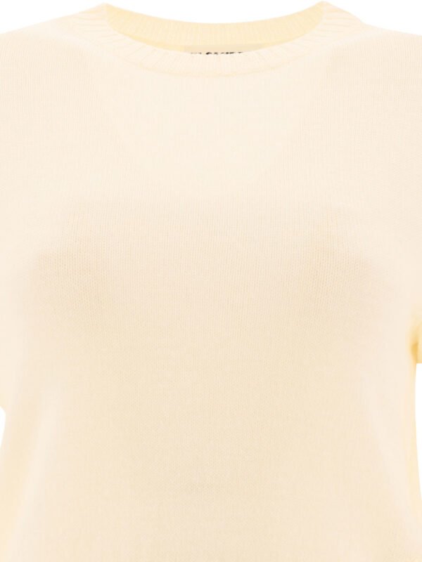 "Jil Sander" pull beige en laine coupe regular à manches courtes pour femme – Image 3