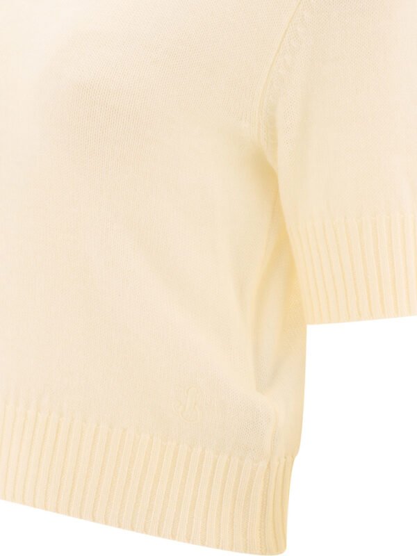 "Jil Sander" pull beige en laine coupe regular à manches courtes pour femme – Image 4