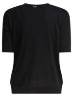 "Herno" t-shirt femme noir en lyocell et coton – Image 2