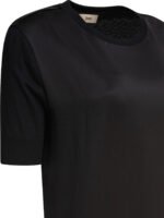 "Herno" t-shirt femme noir en lyocell et coton – Image 4