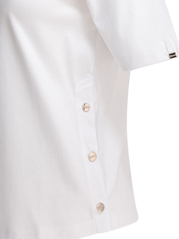 "Herno" t-shirt femme blanc en coton – Image 4