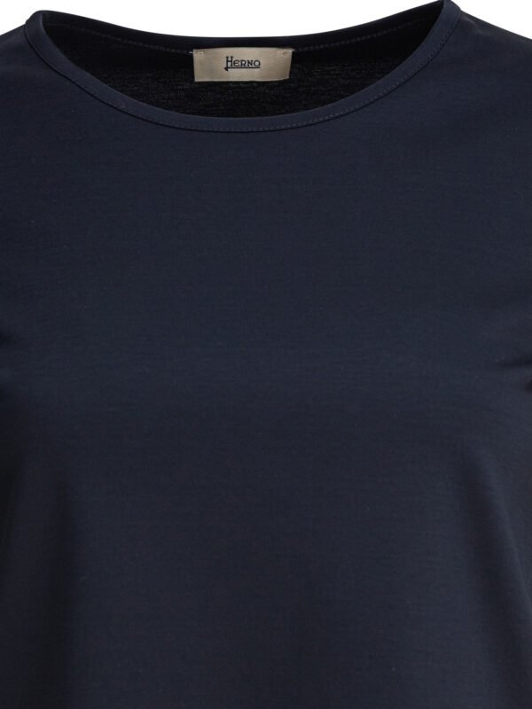 "Herno" t-shirt femme bleu en coton – Image 3