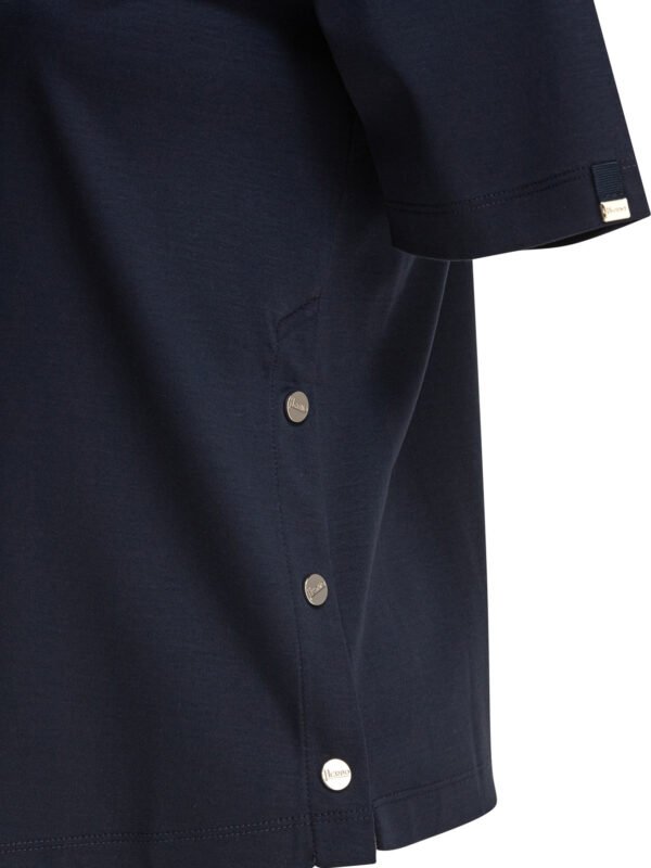 "Herno" t-shirt femme bleu en coton – Image 4