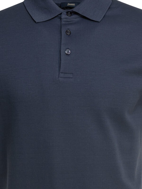 "Herno" polo bleu en coton coupe regular pour homme – Image 3