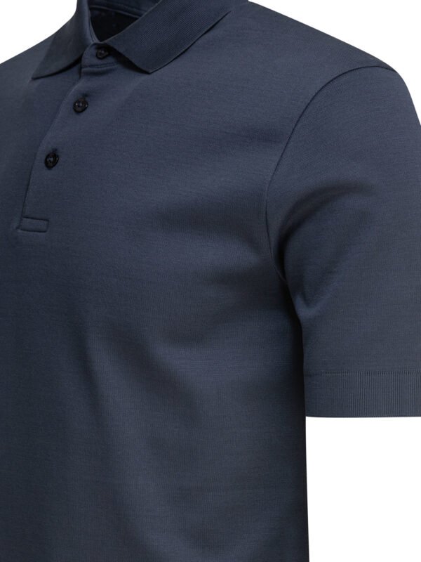 "Herno" polo bleu en coton coupe regular pour homme – Image 4