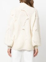 "Agnona" Pull femme blanc en laine coupe standard – Image 4