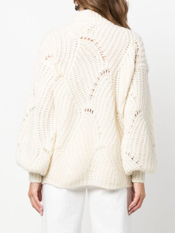 "Agnona" Pull femme blanc en laine coupe standard – Image 4