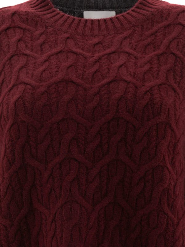 "Ganni" pull femme bicolore bordeaux en laine et cachemire – Image 3