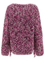 "Ganni" cardigan femme violet en laine tricoté main coupe oversize – Image 2