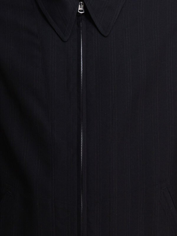 "Kaptain Sunshine" veste homme noire en laine et soie coupe regular – Image 3