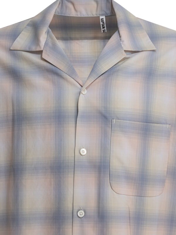 "Kaptain Sunshine" chemise homme beige et bleu laine – Image 3