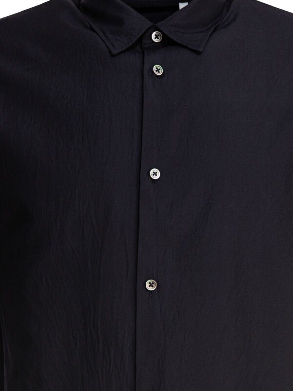 "Kaptain Sunshine" chemise homme Noir en coton et soie coupe droite – Image 3