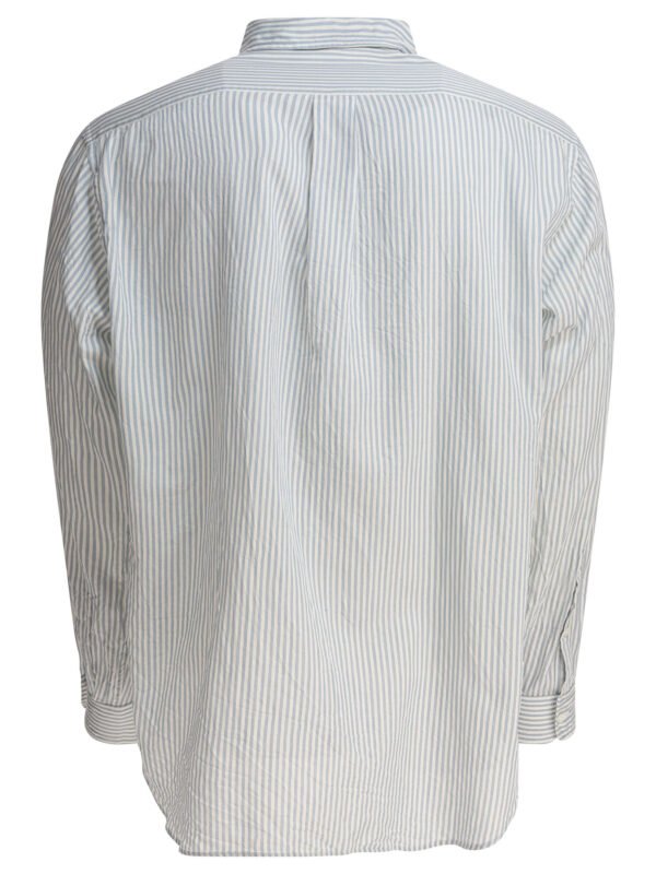"Kaptain Sunshine" chemise homme blanche à rayures bleues en coton – Image 2