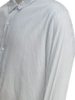 "Kaptain Sunshine" chemise homme blanche à rayures bleues en coton – Image 4