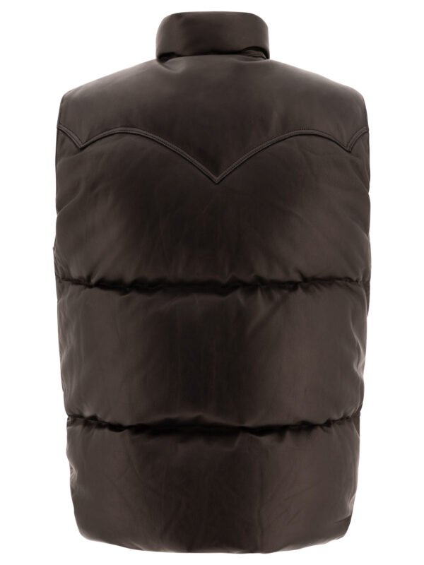 "Kaptain Sunshine" Veste homme noire en cuir avec rembourrage duvet coupe regular – Image 2