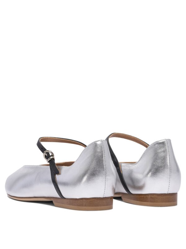 "Lella Baldi" ballerines argentées en cuir pour femme – Image 4