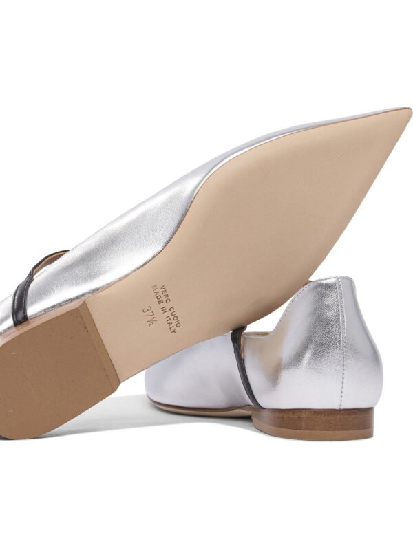 "Lella Baldi" ballerines argentées en cuir pour femme – Image 5