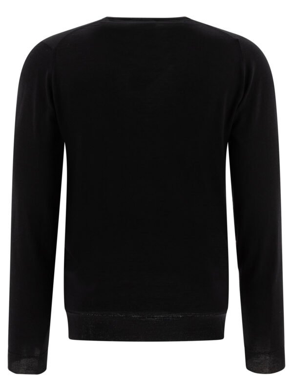 "John Smedley" pull homme noir Lundy en laine mérinos – Image 2