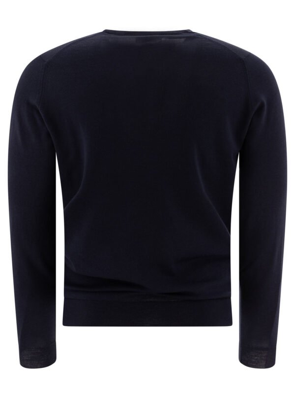 "John Smedley" pull homme bleu Lundy en laine mérinos – Image 2