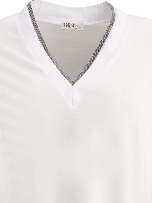 "Brunello Cucinelli" T-shirt femme blanc coton – Image 3
