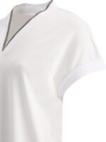 "Brunello Cucinelli" T-shirt femme blanc coton – Image 4