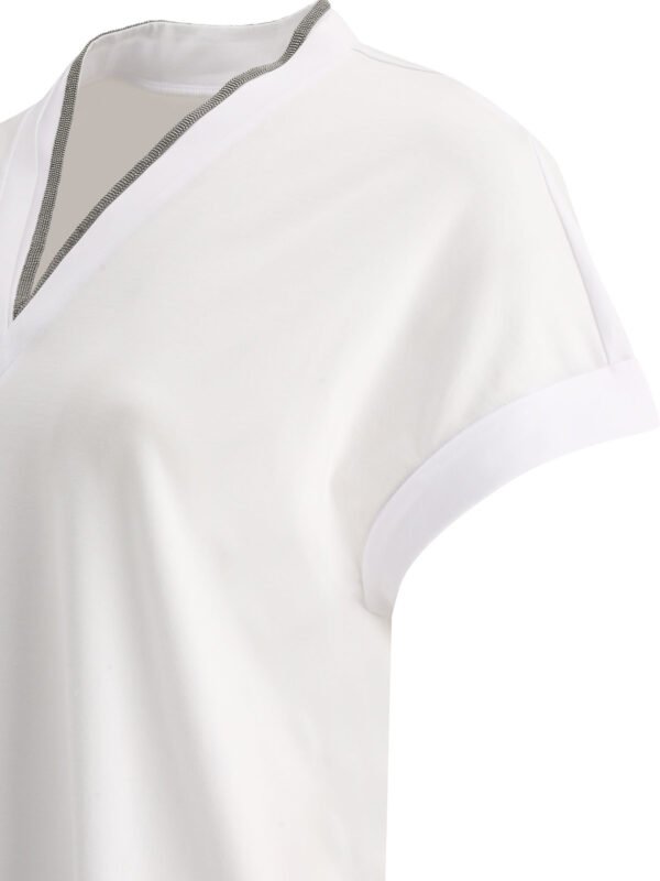 "Brunello Cucinelli" T-shirt femme blanc coton – Image 4