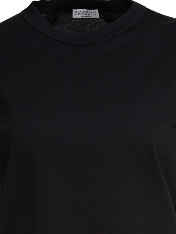 "Brunello Cucinelli"  T-shirt noir en coton pour femme – Image 3