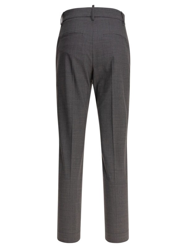 "Brunello Cucinelli" pantalon femme gris en laine stretch – Image 2