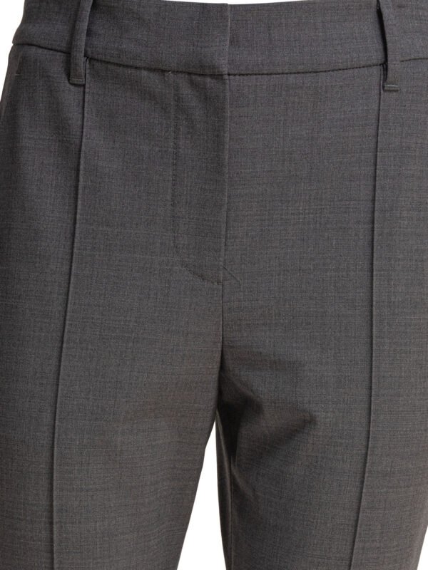 "Brunello Cucinelli" pantalon femme gris en laine stretch – Image 3