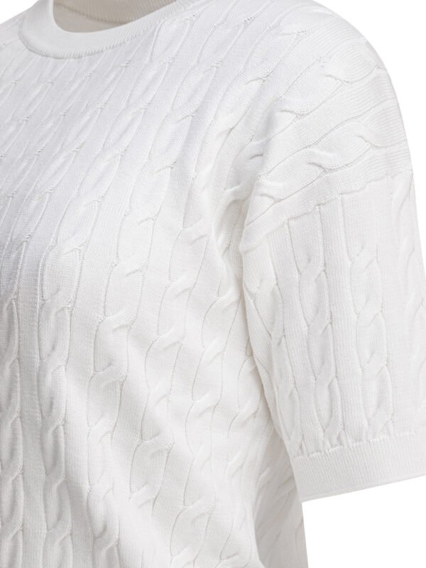 "Brunello Cucinelli" t-shirt femme blanc en coton – Image 4