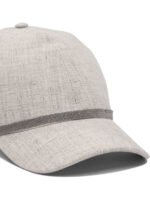 "Brunello Cucinelli" casquette femme grise lin - Image 4