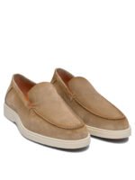 "Santoni" Mocassins homme beiges en suède avec semelle en caoutchouc - Image 2