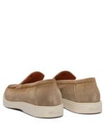 "Santoni" Mocassins homme beiges en suède avec semelle en caoutchouc - Image 4