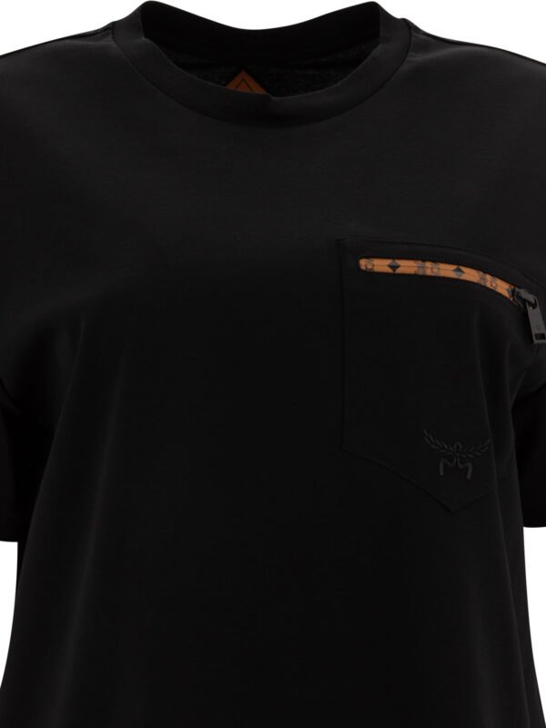 "MCM" t-shirt femme noir en coton coupe regular - Image 3