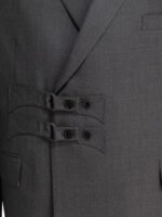 "Thom Browne" blazer homme gris en laine coupe tailored - Image 3