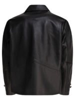 "Bode" Veste homme noire en cuir de vache coupe regular – Image 2