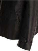 "Bode" Veste homme noire en cuir de vache coupe regular – Image 4