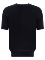 "Brunello Cucinelli" t-shirt homme bleu en maille fine coton et soie – Image 2