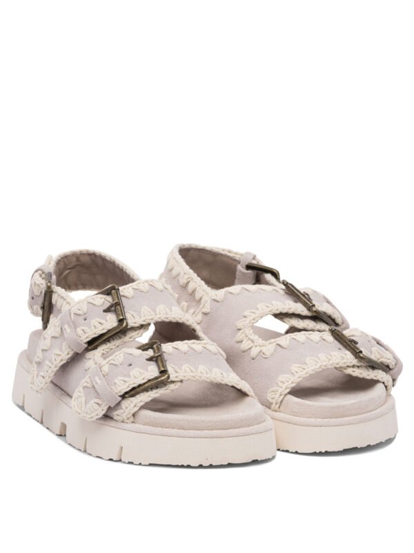 "Mou" sandales femme grises en cuir - Image 2